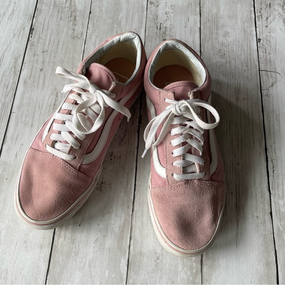 PREOWNED WOMENS PINK VANS SNEAKERS MENS 7 WOMENS 8.5 - Picture 1 of 6
